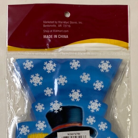 Holiday Time Snowman Shaped Blue Snowflake Treat Bags 15 Count - Picture 5 of 5